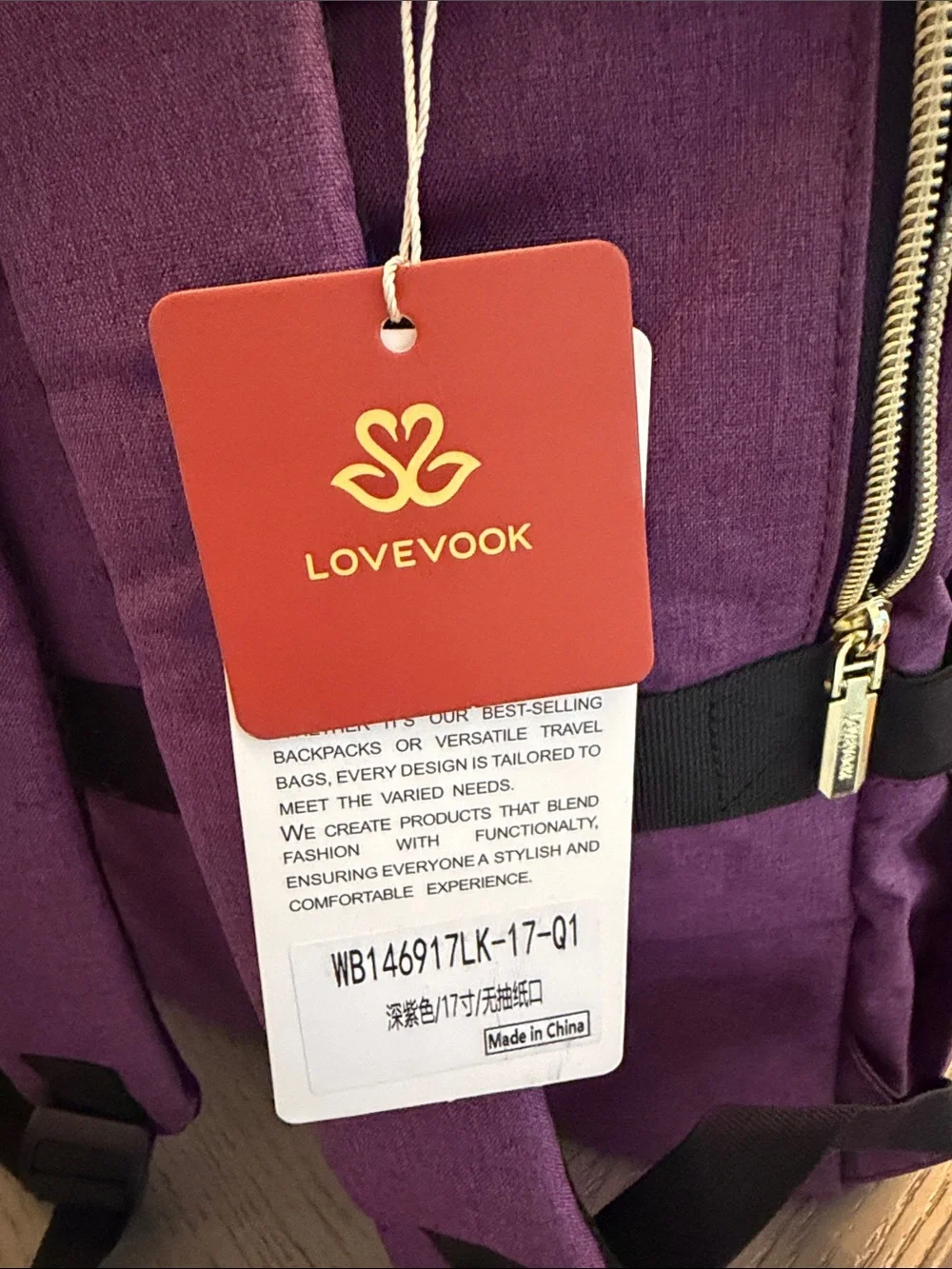Lovecook Purple Women's Convertible Backpack Tote